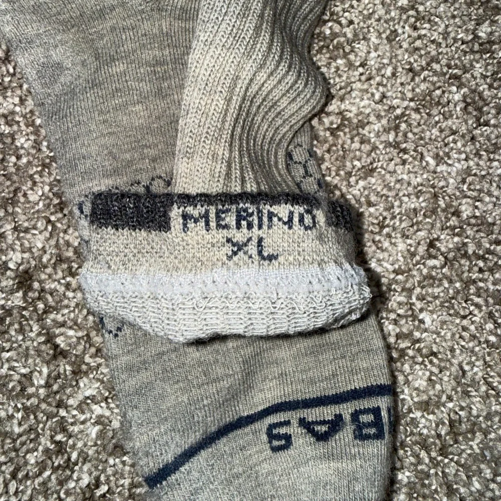 Bombas Merino Wool Blend Crew Socks Mens XL Gray Excellent Honeycomb Support